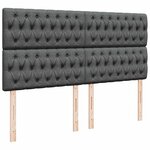 vidaXL Sommier à lattes de lit avec matelas Gris foncé 200x200cm Tissu