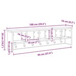 vidaXL Porte-manteau mural avec étagère Montage mural avec stockage Chêne sonoma 100 x 16 x 26 cm