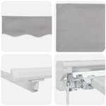 vidaXL Auvent Rétractable Gris clair 250x200 cm tissu