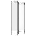 vidaXL Cloison de séparation 4 panneaux Blanc 160x220 cm Tissu