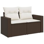 vidaXL Salon de jardin et coussins 11 Pièces marron résine tressée