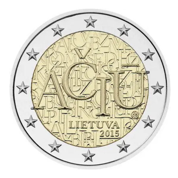 2 euros commémorative Lituanie 2015 - Langue lituanienne.