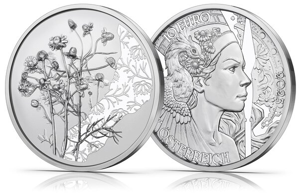 Pièce de monnaie 10 euro Autriche 2023 argent BU – Camomille