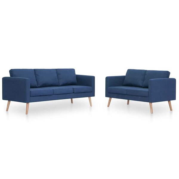 vidaXL Ensemble de canapé 2 Pièces tissu bleu