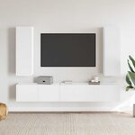 vidaXL Ensemble de meubles TV 5 Pièces Blanc Bois d'ingénierie