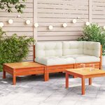 vidaXL Canapé de jardin avec coussins et repose-pied bois pin massif