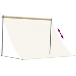 vidaXL Auvent rétractable crème 250x150 m tissu et acier