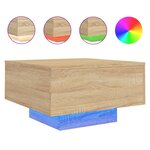 vidaXL Table basse avec lumières LED chêne sonoma 55x55x31 cm