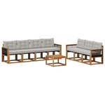 vidaXL Ensemble de canapés d'extérieur 8 Pièces Naturel et gris clair