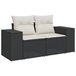 Ensemble de Canapés de Jardin vidaXL 10 pièces avec Coussins en Rotin Noir Acacia