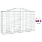 vidaXL Paniers à gabions arqués 14 Pièces 200x50x120/140 cm Fer galvanisé