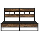 vidaXL Cadre de lit en métal sans matelas chêne fumé 135x190 cm