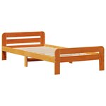 vidaXL Lit bibliothèque sans matelas cire marron 75x190 cm pin massif