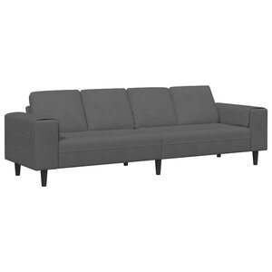 vidaXL Sofa en tissu avec coussin Gris foncé Tissu en velours côtelé