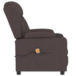 vidaXL Fauteuil de massage Marron foncé Tissu