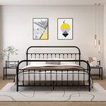 Vidaxl tables de chevet 2 pièces noir métal et verre