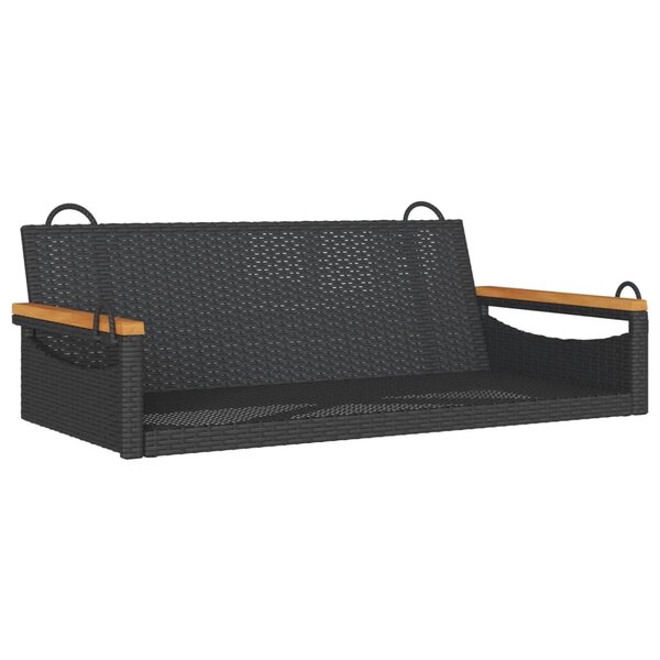 vidaXL Balancelle noir 109x62x40 cm résine tressée