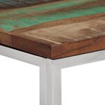 vidaXL Table console argenté acier inoxydable/bois massif récupération