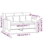 vidaXL Canapé à 2 places Rouge bordeaux 120 cm Tissu