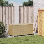 vidaXL Boîte de rangement de jardin mélange beige 190L résine tressée