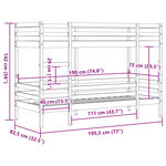 vidaXL Lit superposé 75x190 cm Bois de pin massif