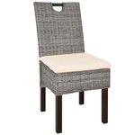 vidaXL Chaises à manger lot de 6 rotin Kubu bois de manguier