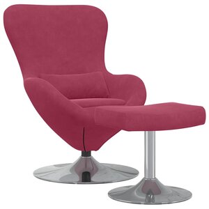 vidaXL Chaise Œuf avec Pouf Bordeaux 63 x 73 x 90 cm Velours