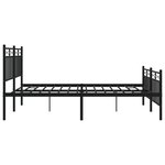 vidaXL Cadre de lit métal sans matelas avec pied de lit noir 160x200cm