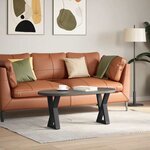 vidaXL Pieds de table basse 2 pièces Noir 38 x (42-43 3) cm Acier