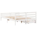 vidaXL Cadre de lit sans matelas blanc 135x190 cm bois de pin massif