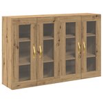 vidaXL Armoires murales 2 Pièces en chêne fait main 69 5 x 34 x 90 cm en bois reconstitué