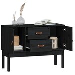vidaXL Buffet Noir 110x40x78 cm Bois massif de pin