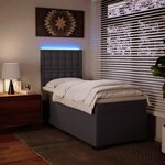 vidaXL Sommier à lattes de lit avec matelas Gris 80x200 cm Similicuir