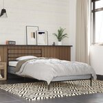 vidaXL Cadre de lit sonoma gris 100x200 cm bois d'ingénierie et métal