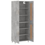 vidaXL Buffet haut Gris béton 69 5x34x180 cm Bois d'ingénierie