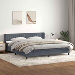 vidaXL Sommier à lattes de lit et matelas gris foncé 180x210cm velours