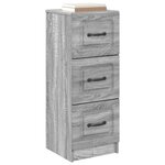 vidaXL Armoire à tiroirs Sonoma gris 33 x 34 5 x 87 cm