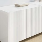 vidaXL Meuble TV mural Montage mural Blanc brillant 59 5 x 31 x 40 cm