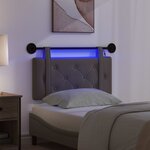 vidaXL Tête de lit suspendue Avec lumière LED Gris Simili cuir