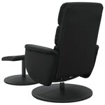 vidaXL Fauteuil inclinable avec repose-pied noir similicuir