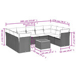 vidaXL Salon de jardin avec coussins 10 Pièces beige résine tressée