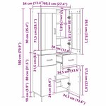 vidaXL Haut Armoire avec tiroir 2 Pièces Chêne noir Bois d'ingénierie
