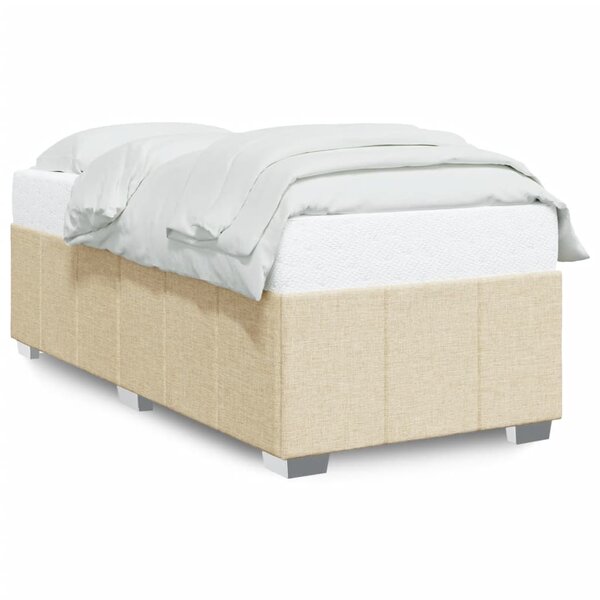 vidaXL Cadre de lit sans matelas crème 90x200 cm tissu