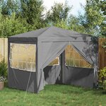 vidaXL Tente de fête Gris clair 250 x 250 x 240 cm PE et acier