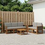 vidaXL Ensemble de canapés d'extérieur 6 Pièces Naturel et gris clair