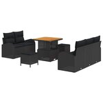 vidaXL Ensemble de canapé de jardin 8 Pièces Noir 80 x 80 x 71 cm
