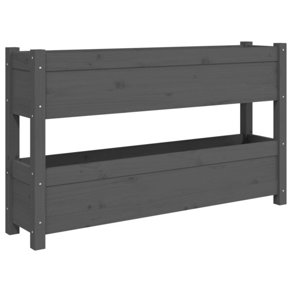 vidaXL Jardinière Gris 112x25x66 cm Bois massif de pin