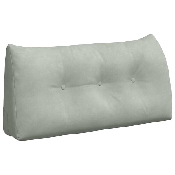 vidaXL Coussin de Dos Gris clair 100 x 24 x 50 cm Velours