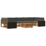 vidaXL Ensemble de canapés d'extérieur 8 pc Naturel et Anthracite