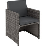 Tectake Salon de jardin NEW YORK 10 places avec 2 sets de housses + housse de protection, variante 2 - gris